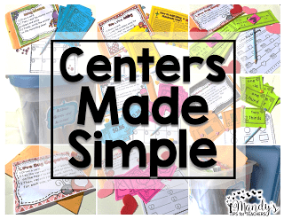 Centers Made Simple with different colored papers.