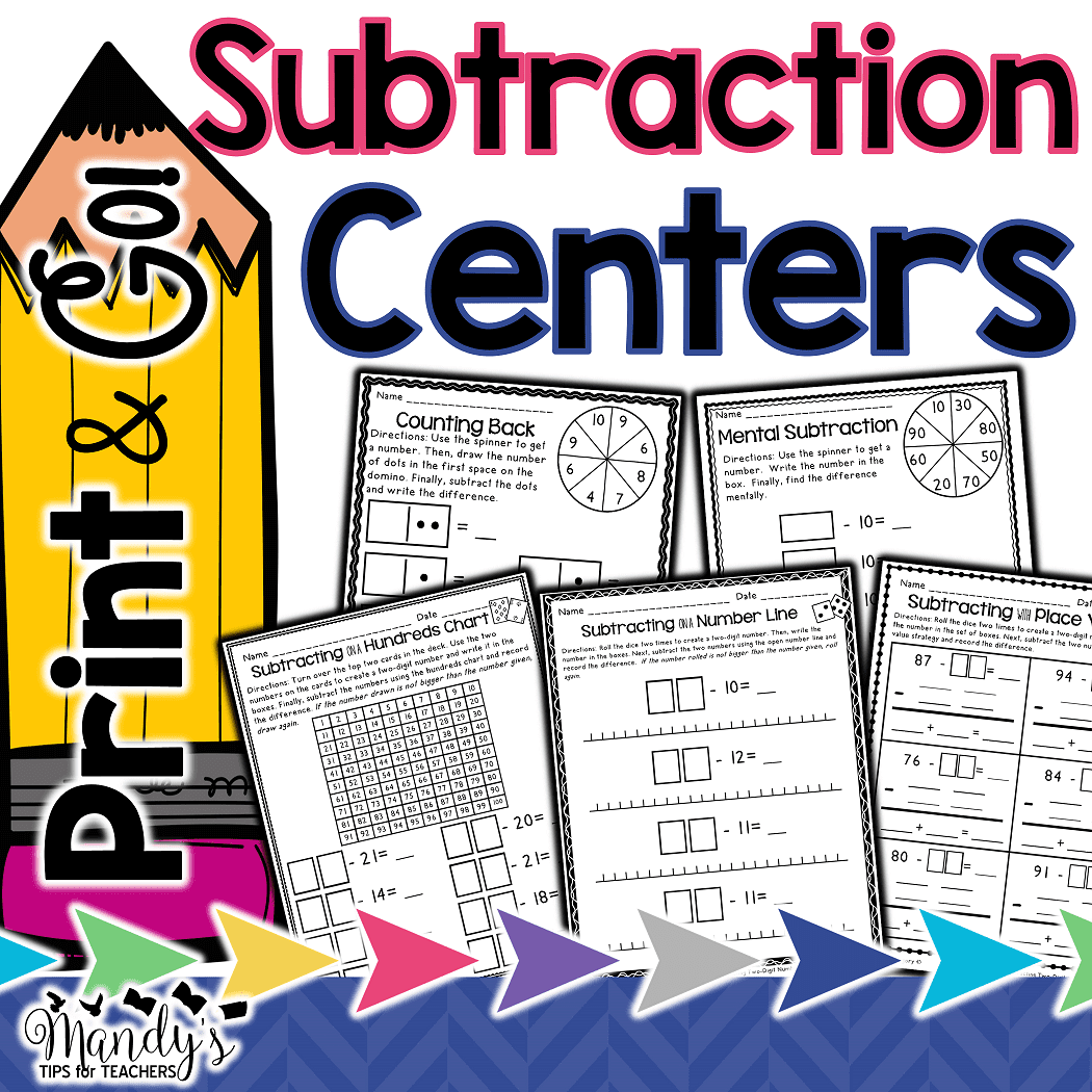 Print and Go! Subtraction Centers