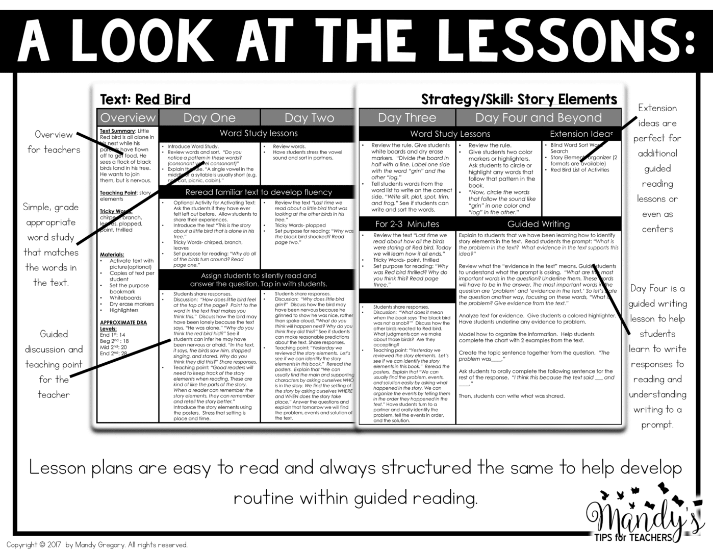 A closer look at the Mastering Guided Reading lesson plans