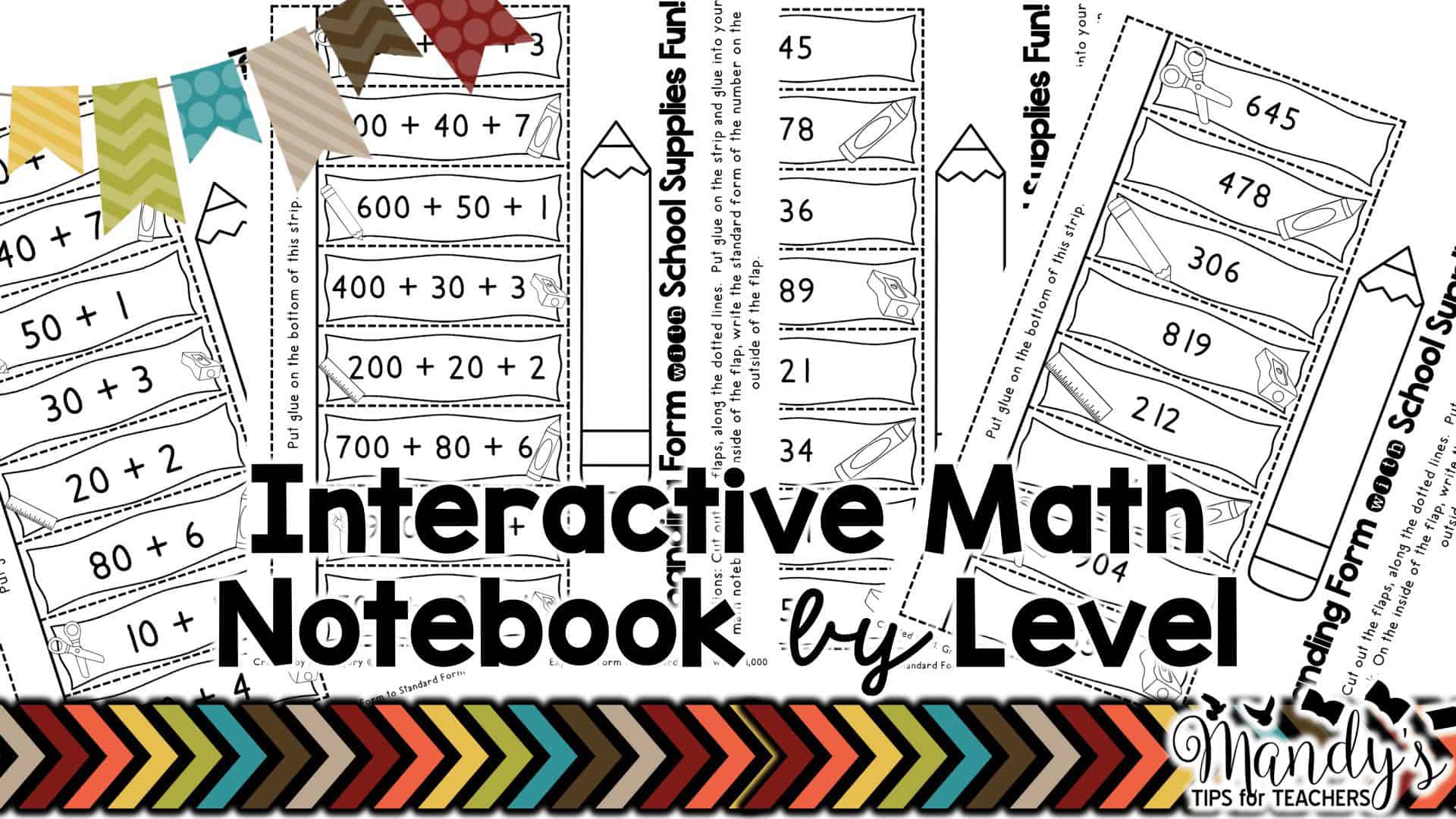 Interactive math notebook by level.